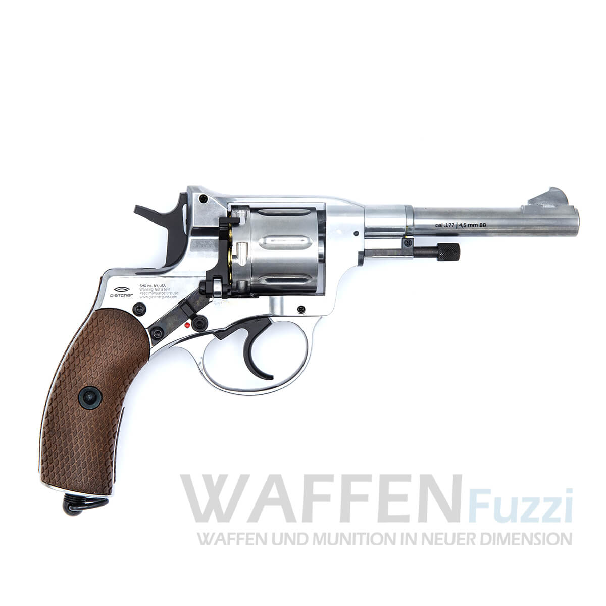 Gletscher Nagant CO2 7 Schuss Revolver Silver Kaliber 4,5mm Stahl BB 7