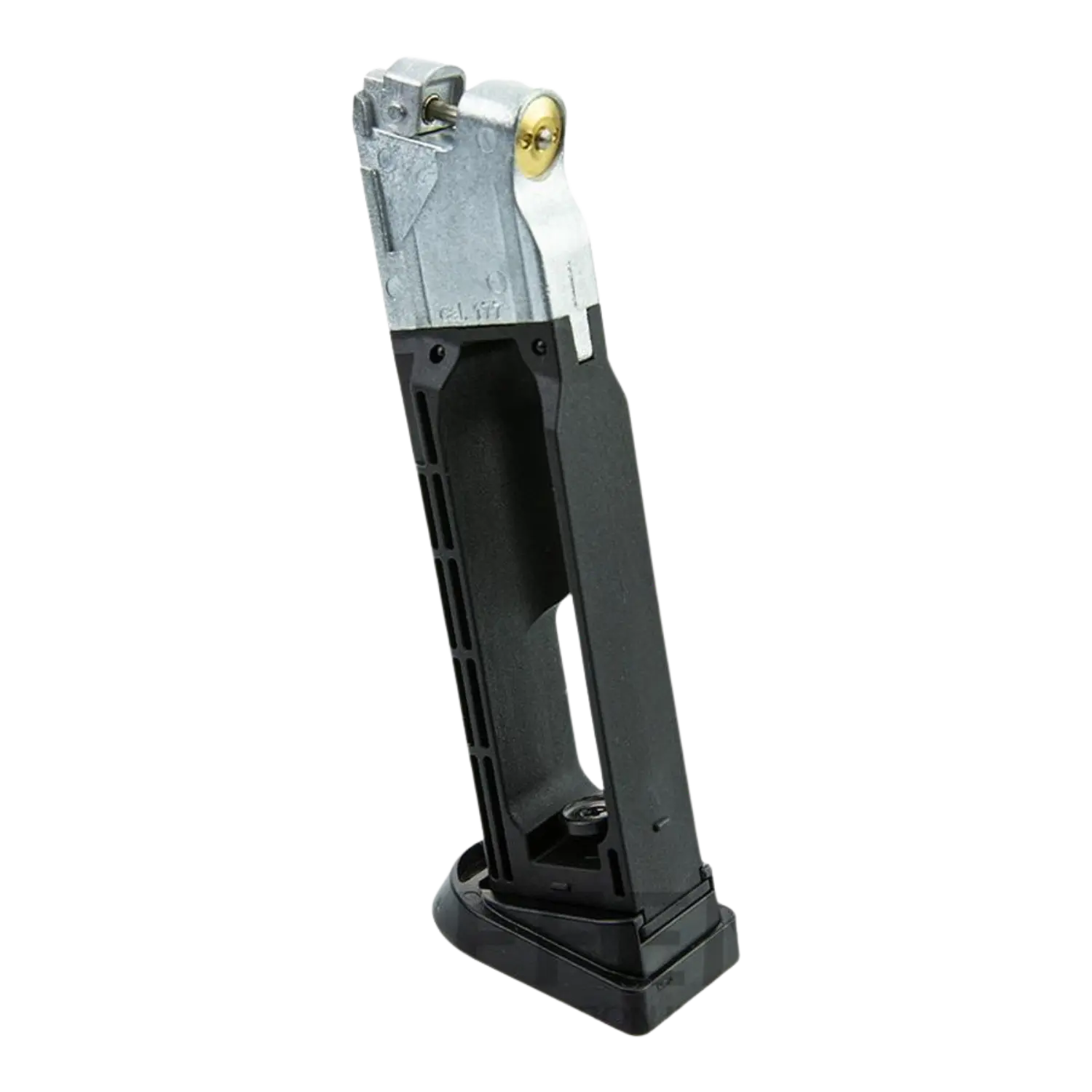schwarzes Magazin Jerchio 23 Schuss für co2 waffe mit silberner Fassung
