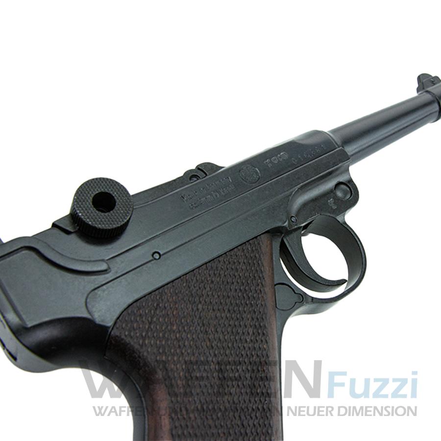 ME P08 Schreckschusswaffe 9mm brüniert mit Holzgriff