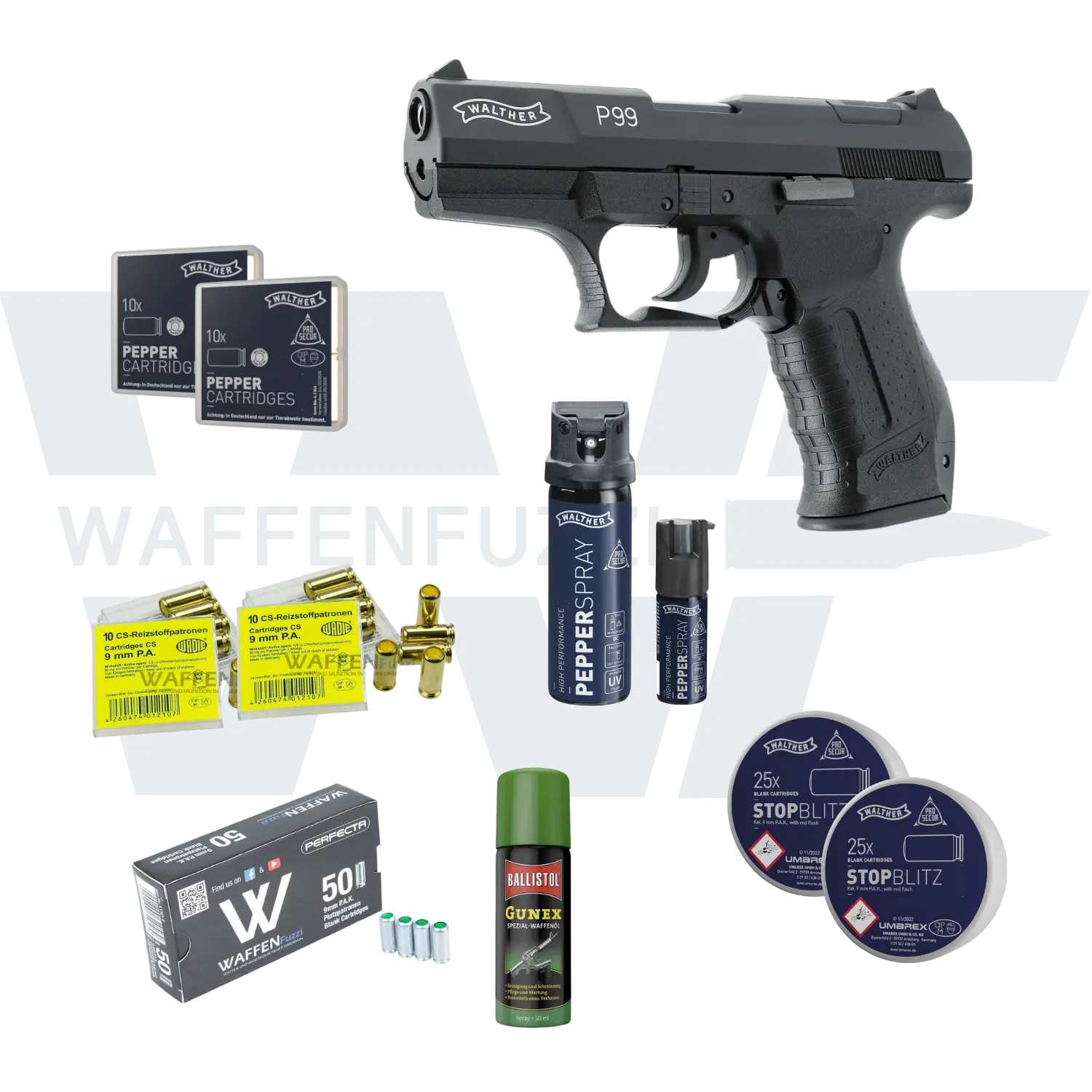 Walther P99 Defense "M" Schreckschuss Set Kaliber 9mm PAK
