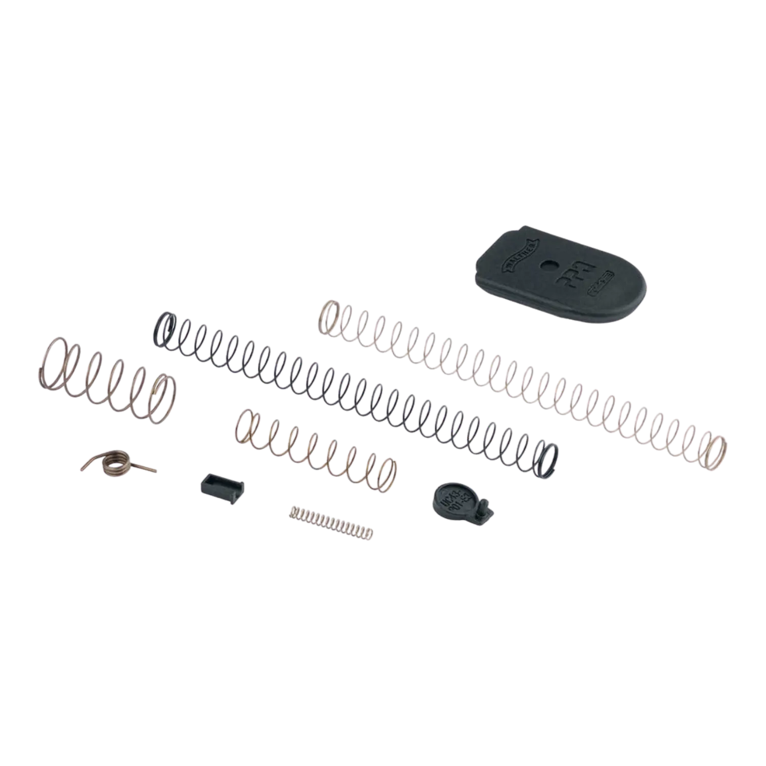 Service Kit für eine Walther PPQ TE4 RAM-Waffe. Bestehend aus verschiedenen Federn und Kleinteilen
