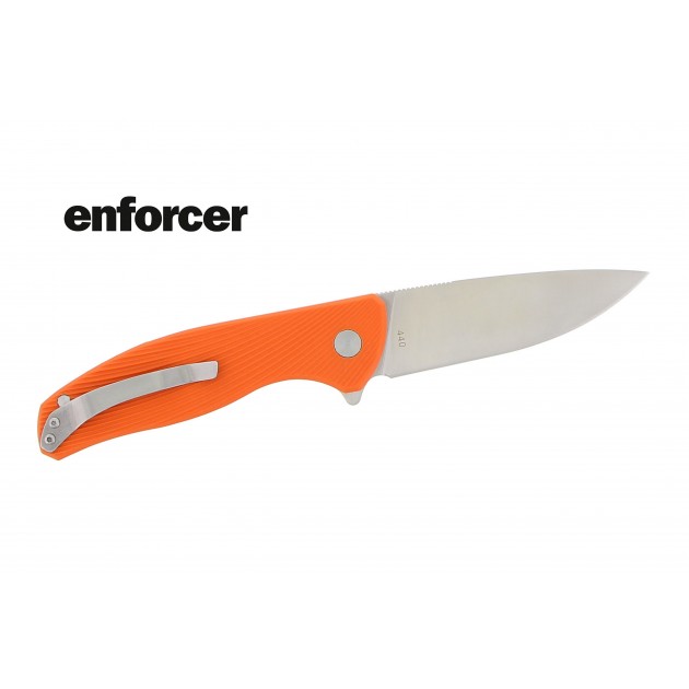 Enforcer-Gambino-orange-mit-Flipper Kugelgelagertes Einhandmesser Enforcer Gambino mit Gürtelclip