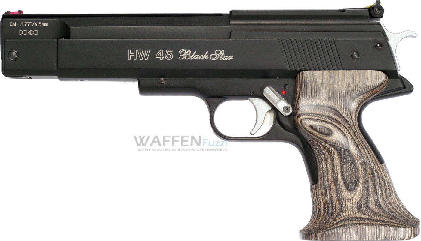 Weihrauch-HW-45-Black-Star Weihrauch HW45 Blackstar Edition Luftpistole im Kaliber 5,5mm Diabolomunition