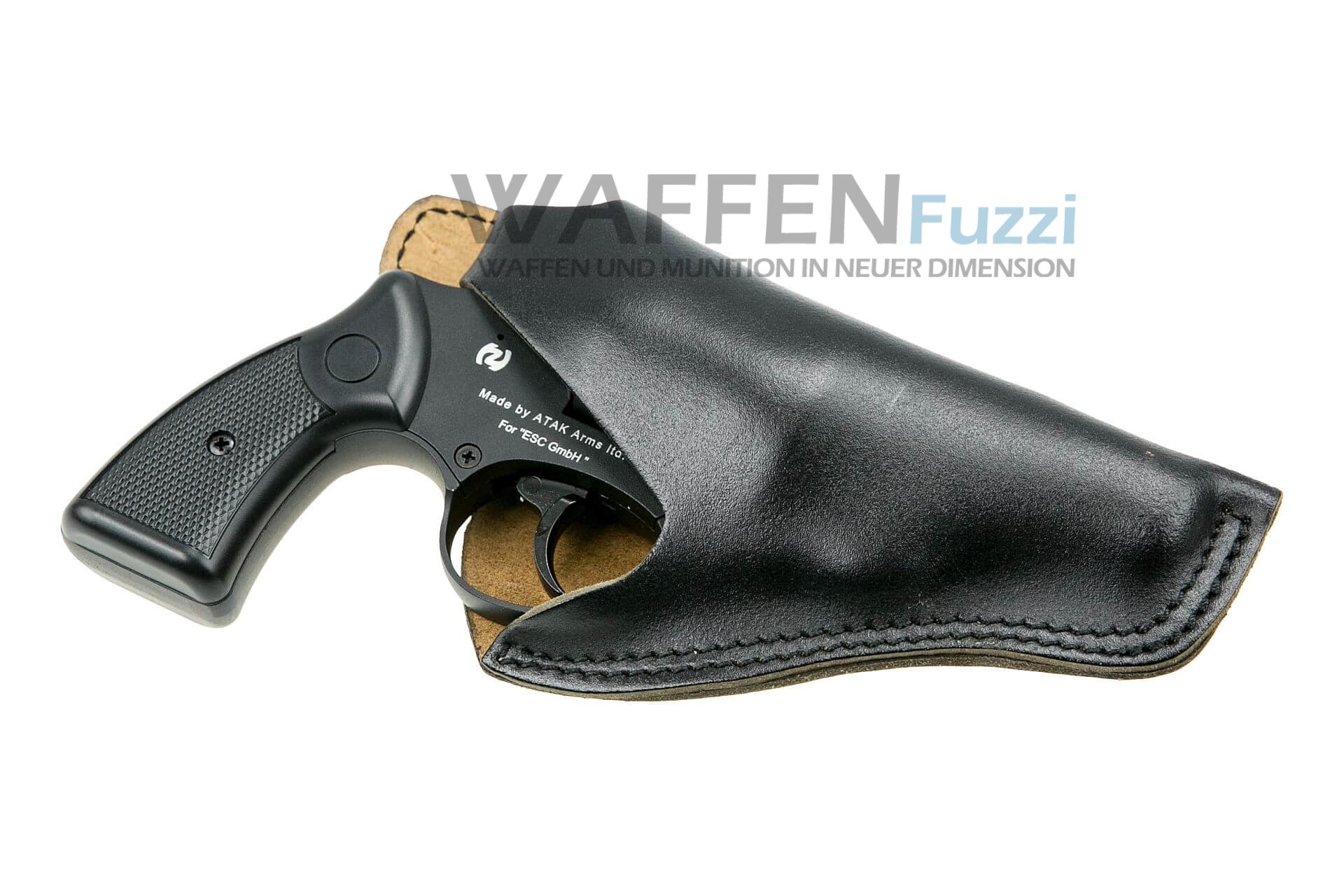 Schnellziehholster mit Clip für große Revolver bis 2,5 Zoll aus Vollrindleder