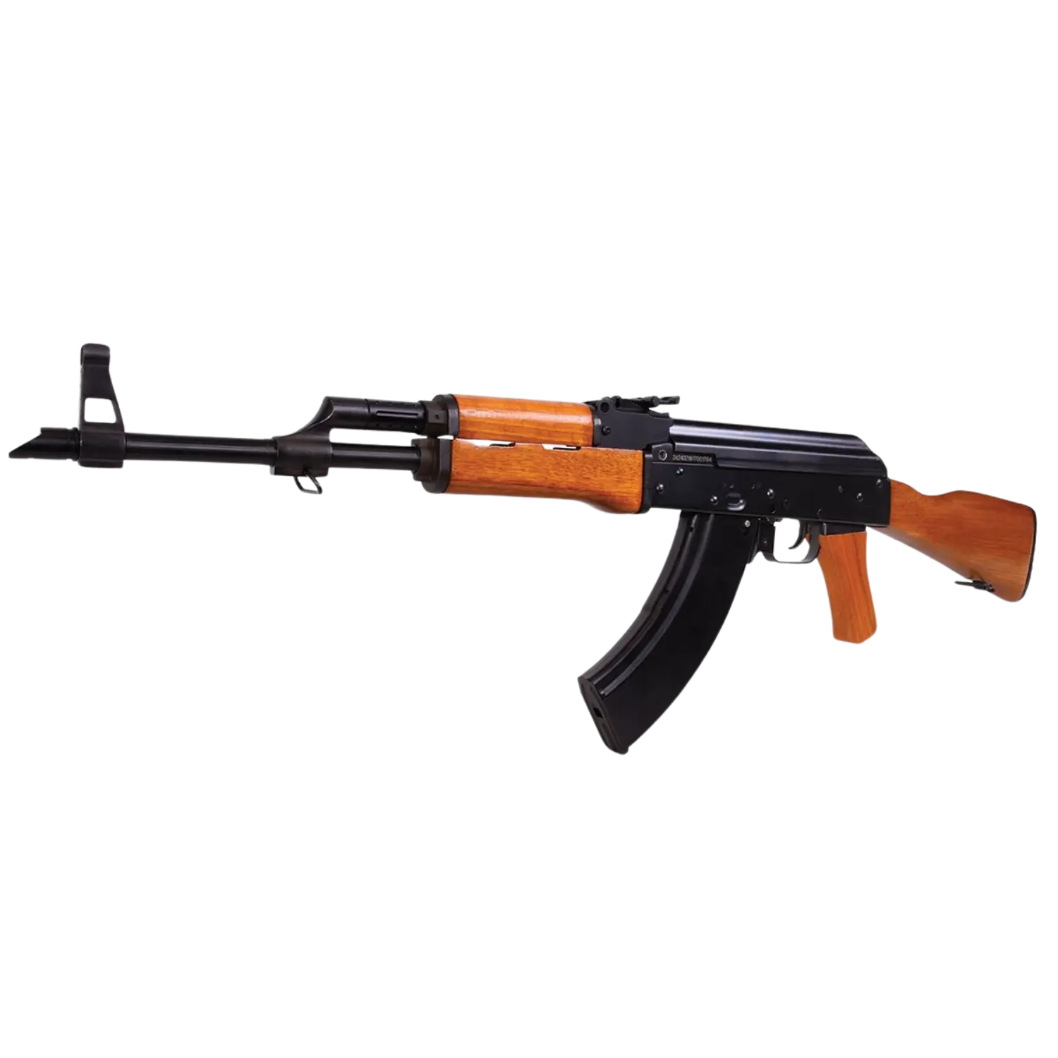 Kalashnikov AK47 CO2 Gewehr 4,5mm BB Vollmetall mit Holzoptikschaft und schwarzem Gehäuse und Griffstück