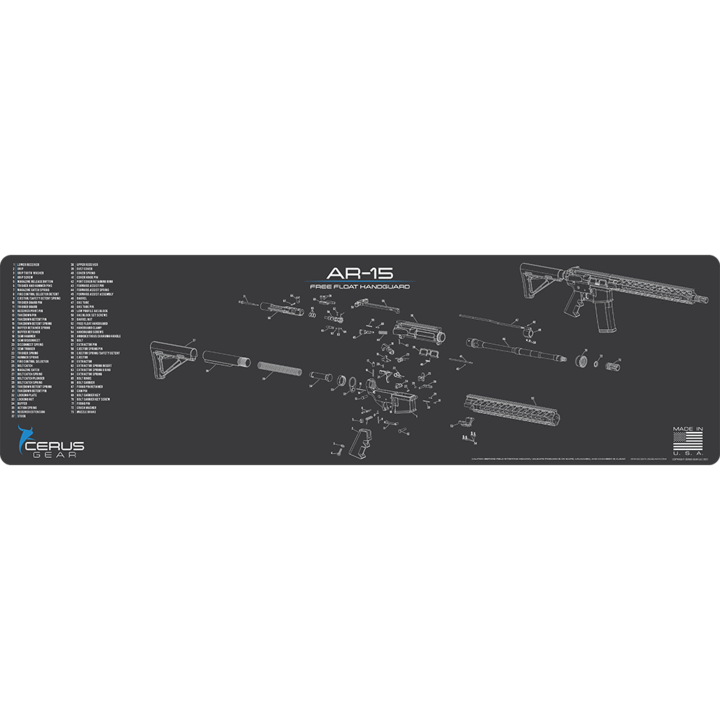 AR15-Waffenmatte Schematic Promat Waffenmatte für AR-15. Optimale Waffenpflege mit Cerus Gear
