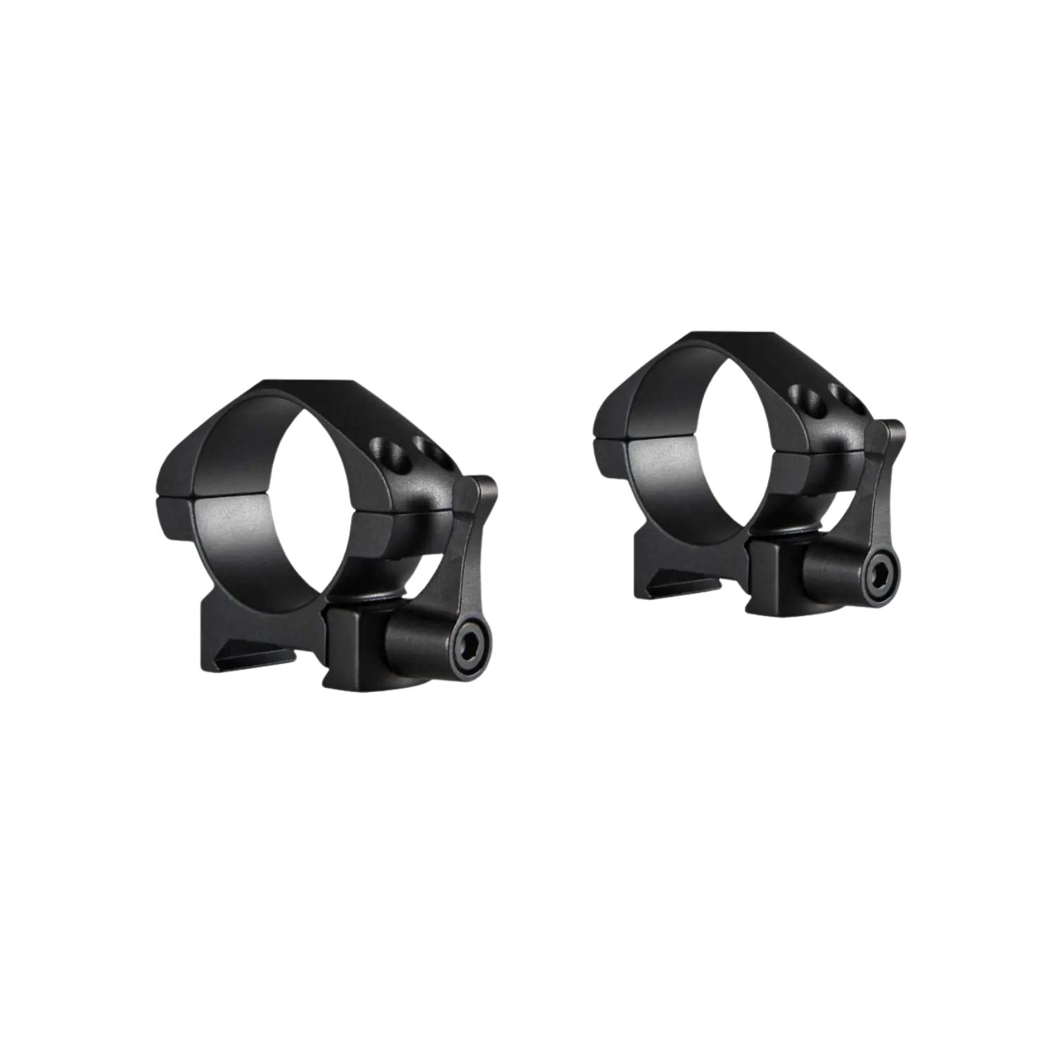 Hawke Präzisionsringmontagen aus Stahl Niedrig / 30mm Zwei schwarze Ringmontagen aus Präzisionsstahl, mit Halterungen und Schrauben, für Zielfernrohre.