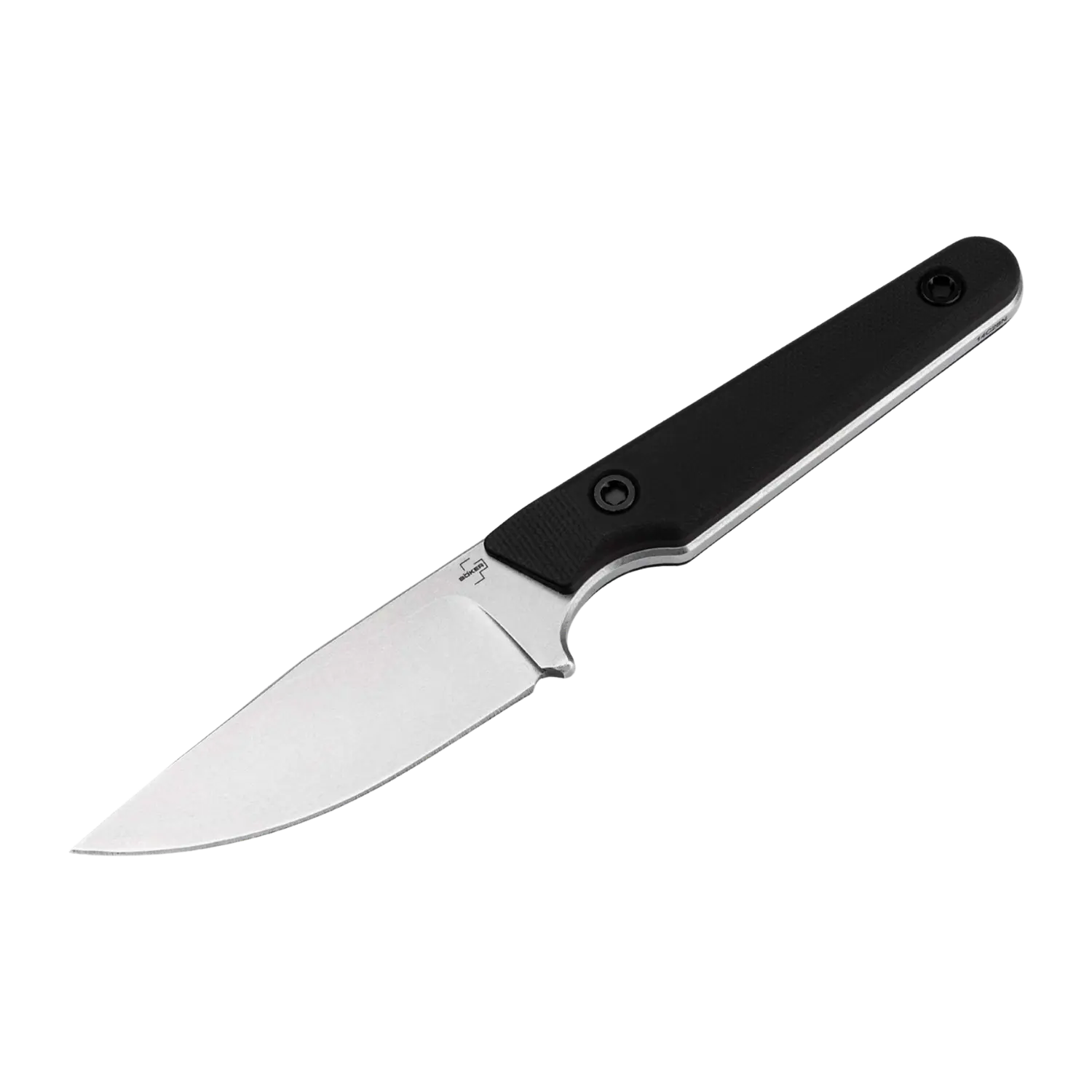Messer mit glatter Klinge und schwarzem Griff, Modell Sentinal von Böker Plus