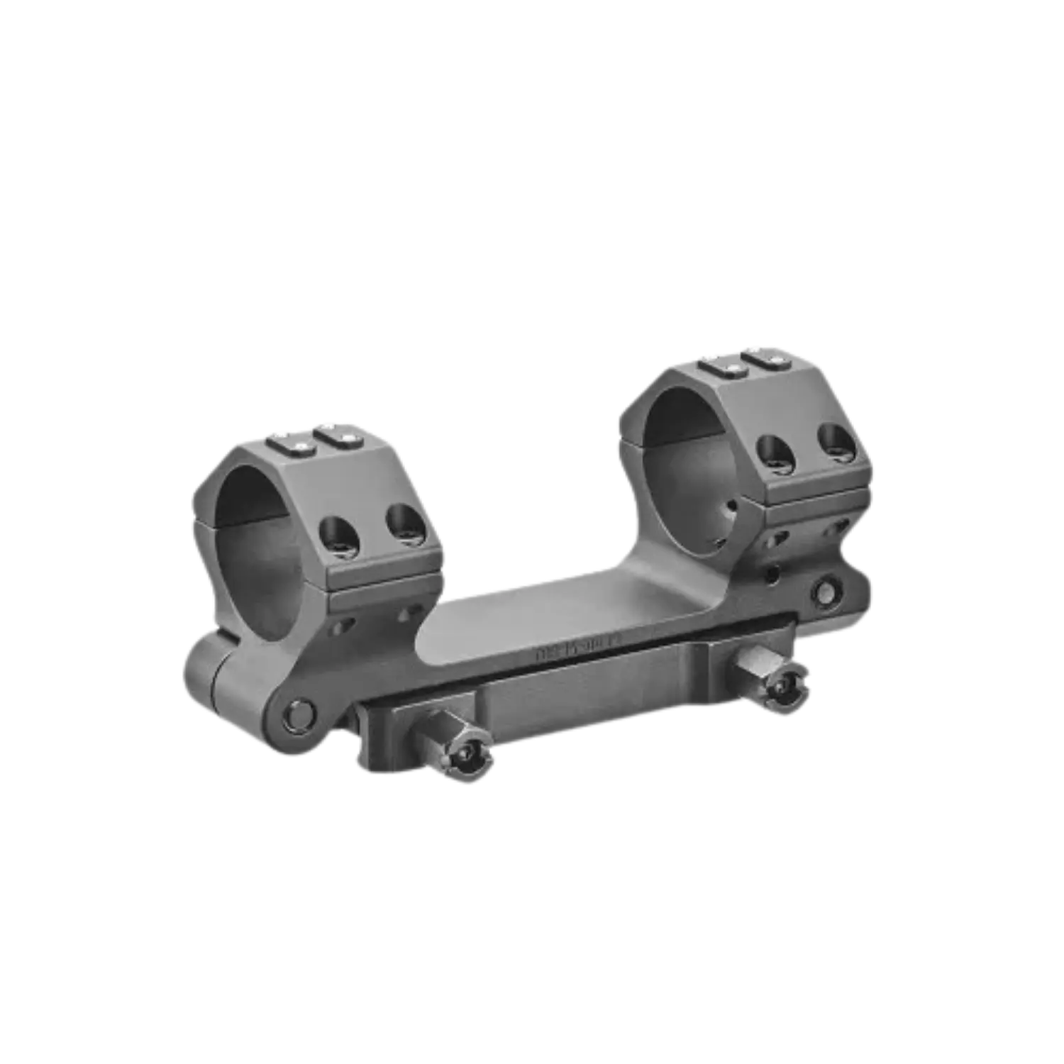 Blockmontage mit zwei runden Ringen und verstellbarer Vorneigung, aus Metall mit Sechskantmuttern zur Befestigung