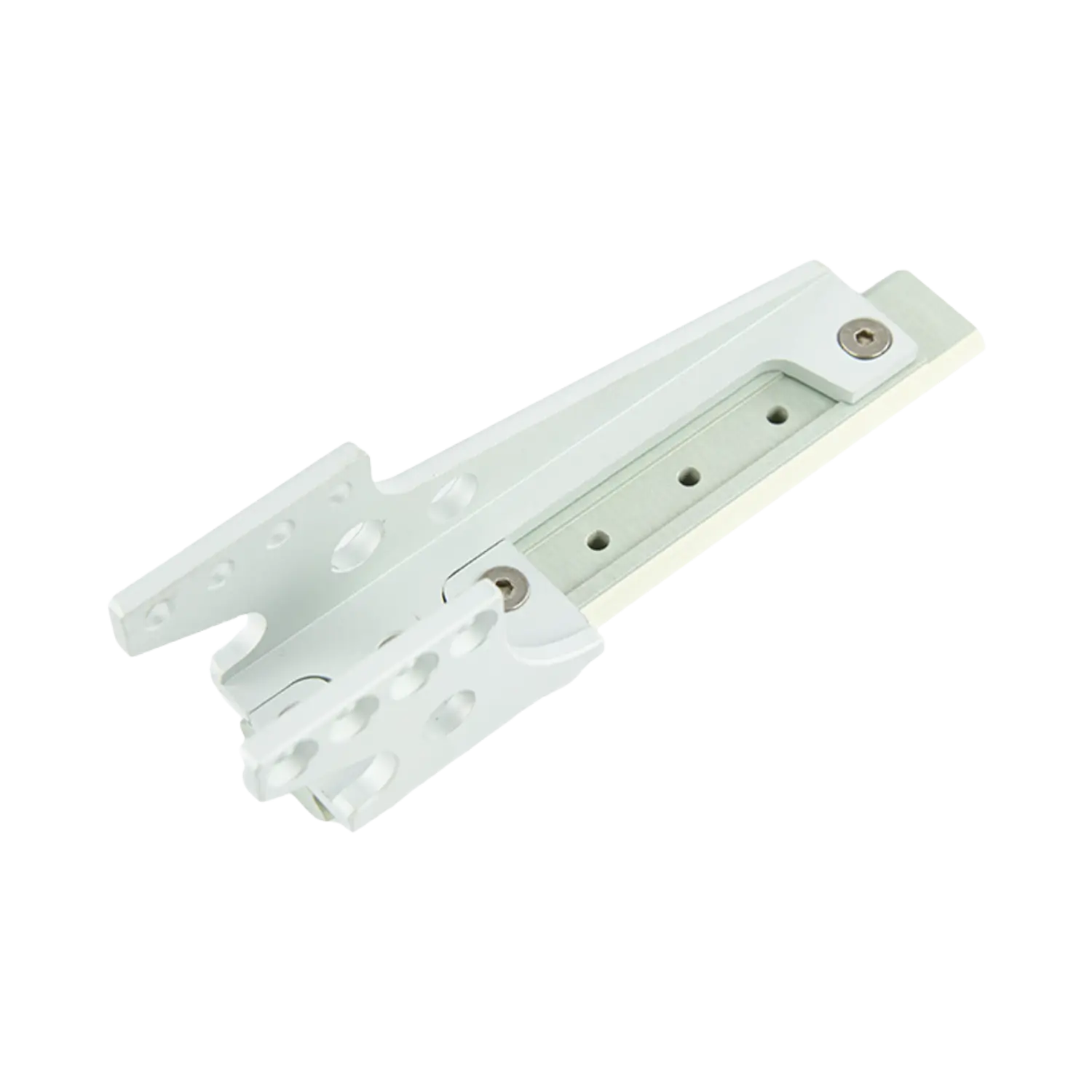 Weiße Montage-Schiene mit beidseitigen Halterungen und Weaver-Basis, geeignet für Tanfoglio-Kurzwaffen.