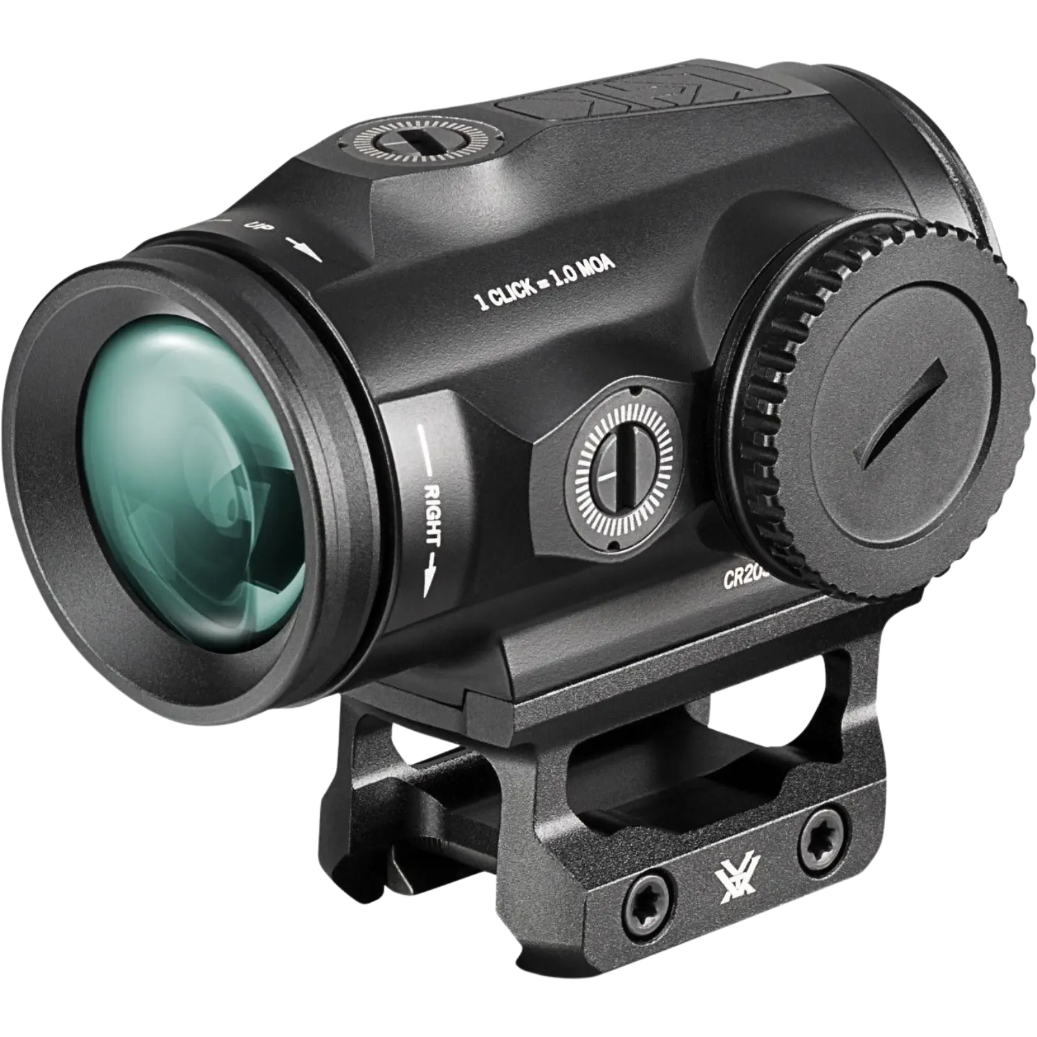 Vortex Spitfire HD Gen II Prismenvisier mit grünem Objektiv, schwarzes Gehäuse und verstellbarem Turm für präzise Zielerfassung.