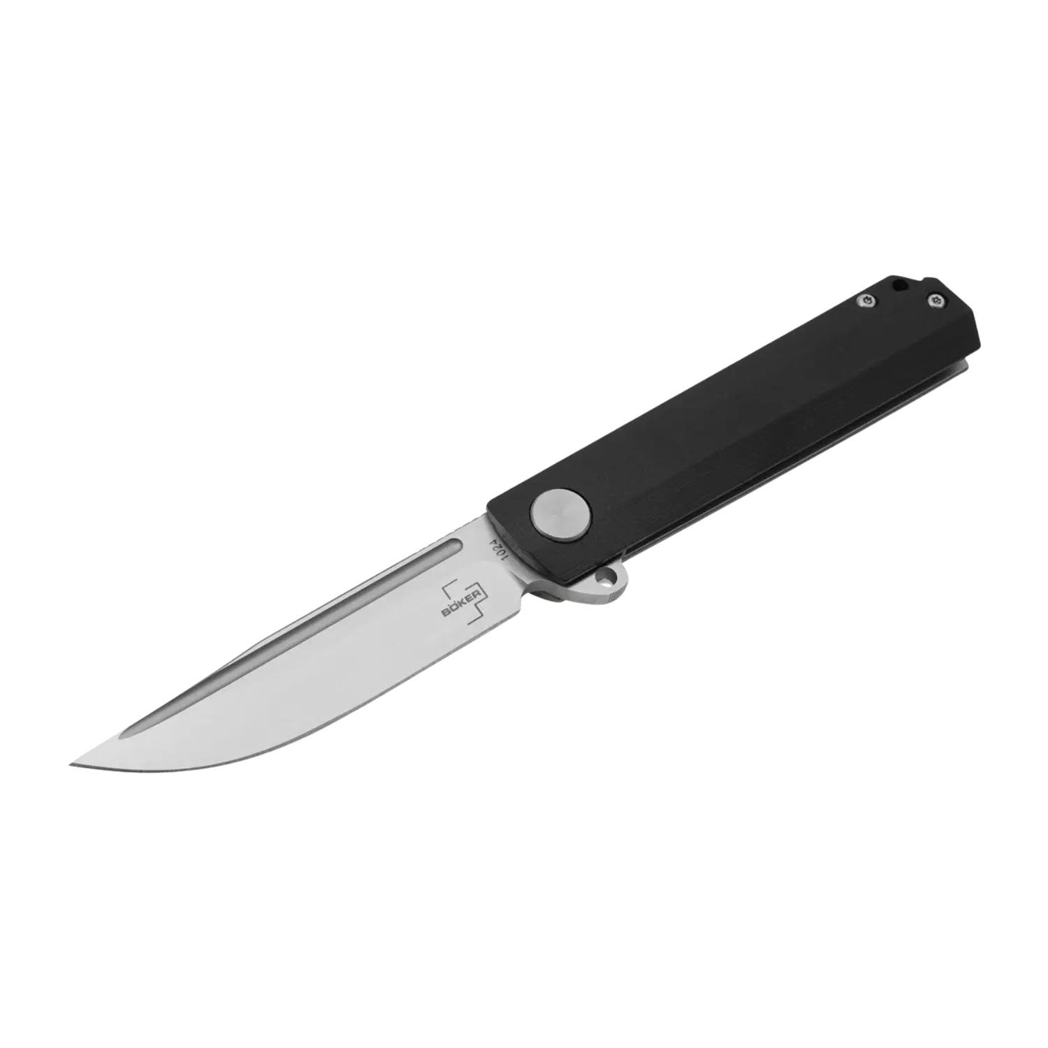 Titanmesser Cataclyst Flipjoint Taschenmesser mit schwarzem Griff und offenem Klingenblatt