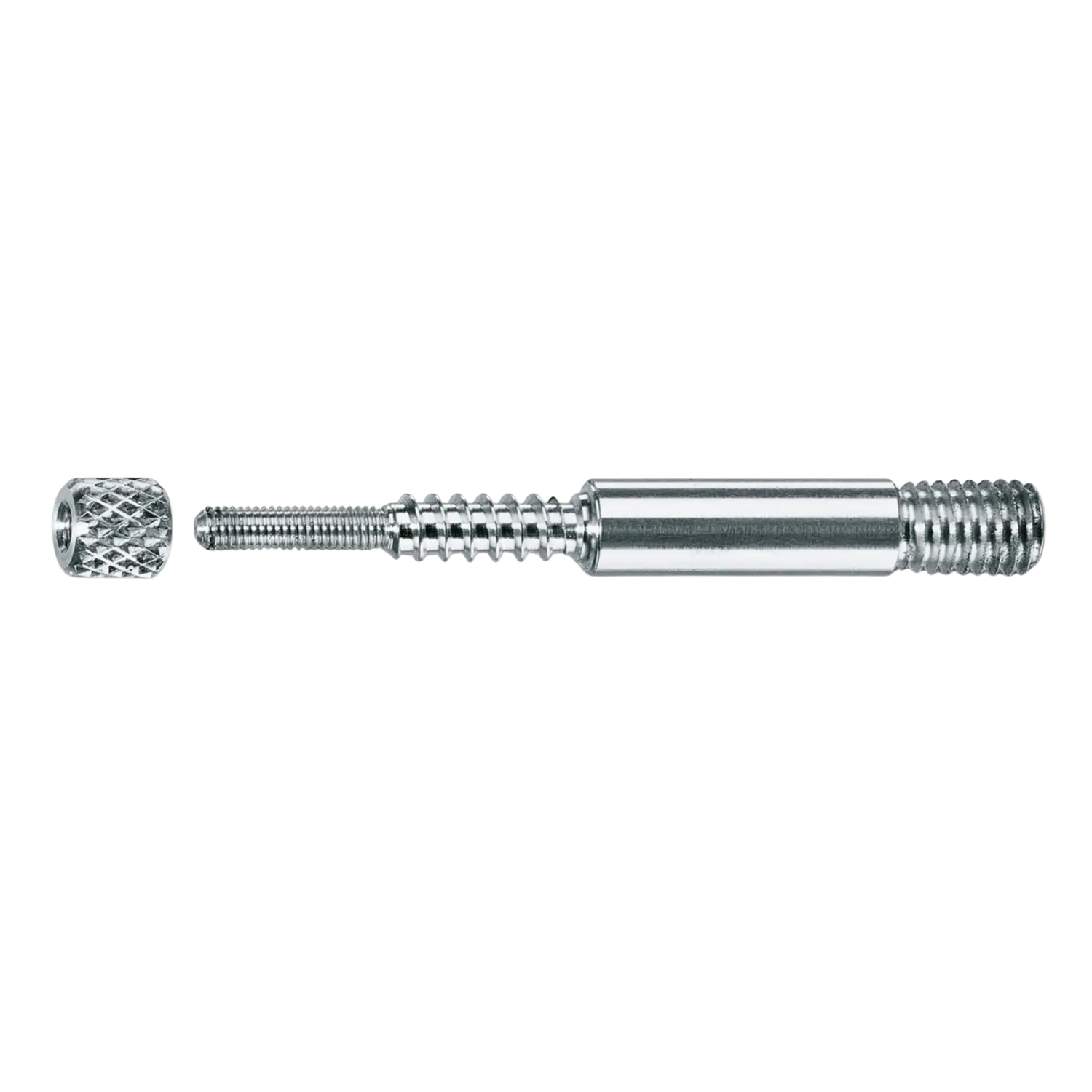 VFG Adapter Metallischer Adapter für Putzstock mit Gewindebolzen und separatem, gerändeltem Gewindemutterteil