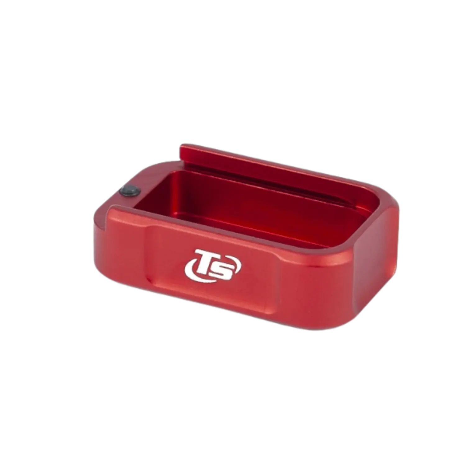 Toni System Magazinboden +1 für Tanfoglio Small Frame - IDPA I Rot Roter Magazinboden mit abgerundeten Ecken und weißem TS-Logo, passend für Tanfoglio Small Frame.