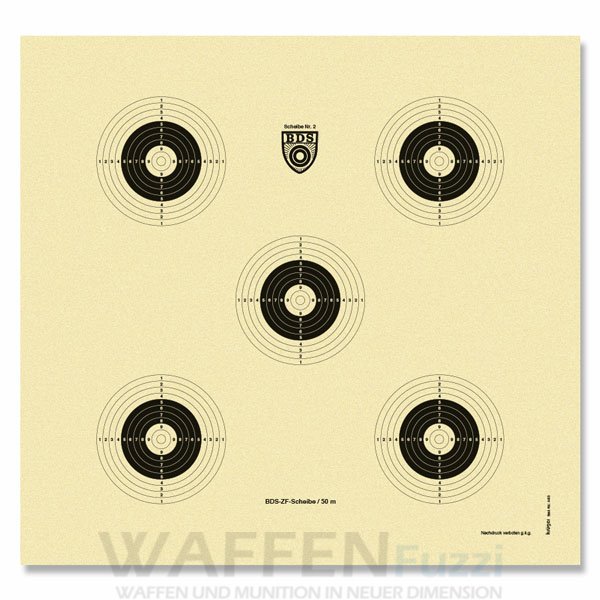 5 Symbol Z2 Zielscheibe für 100 Meter optische Viesierung / ZF schießen gemäß BDS Sporthandbuch