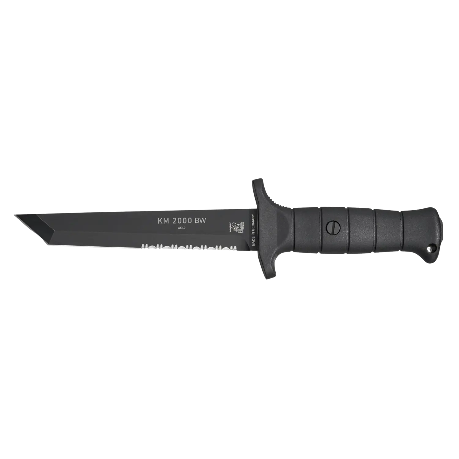Eickhorn KM 2000 BW Messer mit schwarzer Klinge und schwarzem Griff.