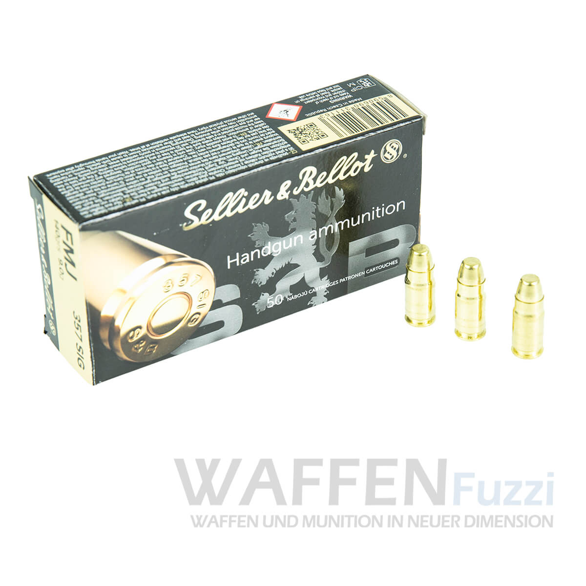 S&B 50 Schuss Pistolenmunition Kaliber .357 SIG 139gr 