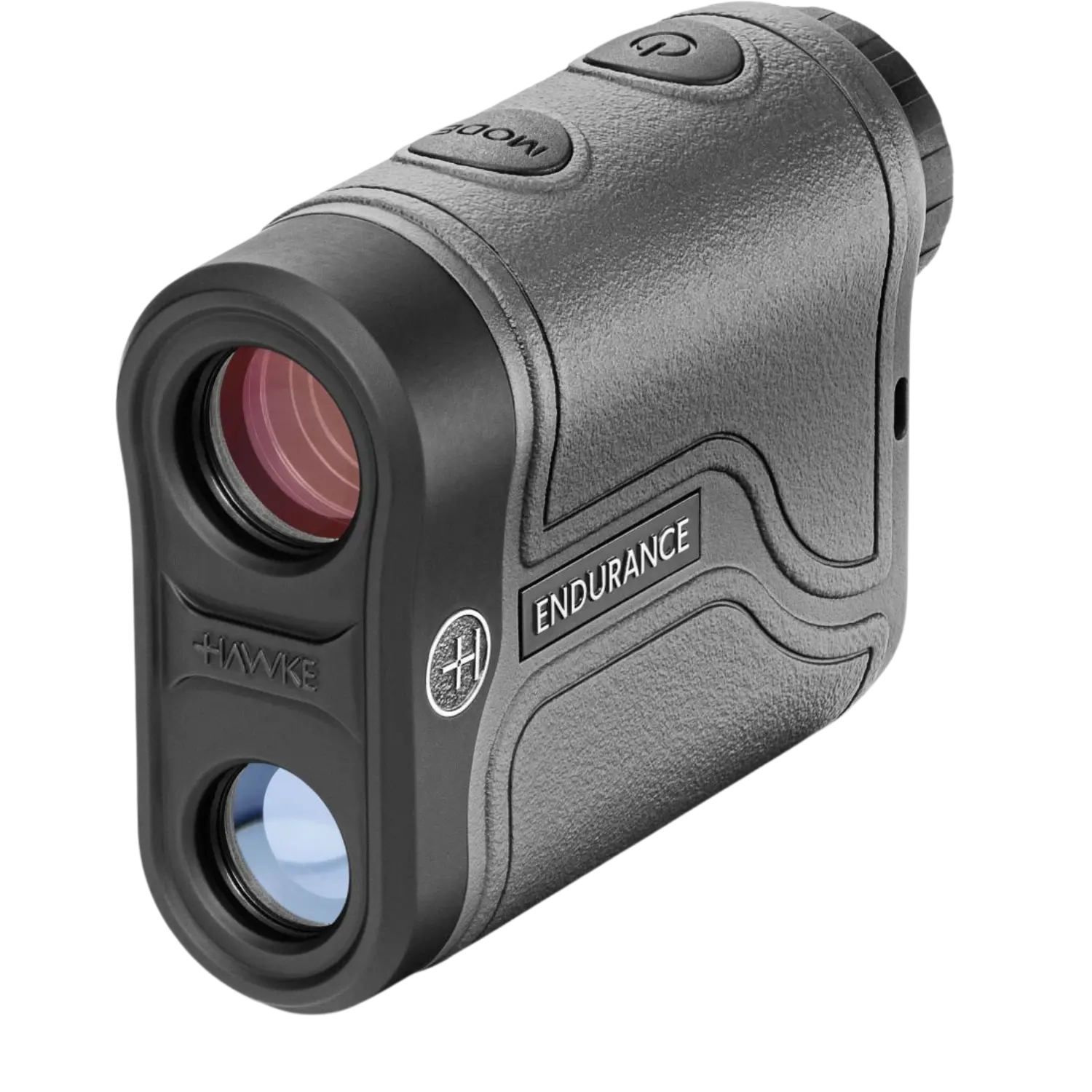 Hawke Endurance 1000 Laser Range Finder Grauer Entfernungsmesser der Marke Hawke mit zwei Linsen, Tasten oben und der Aufschrift 'ENDURANCE' an der Seite.