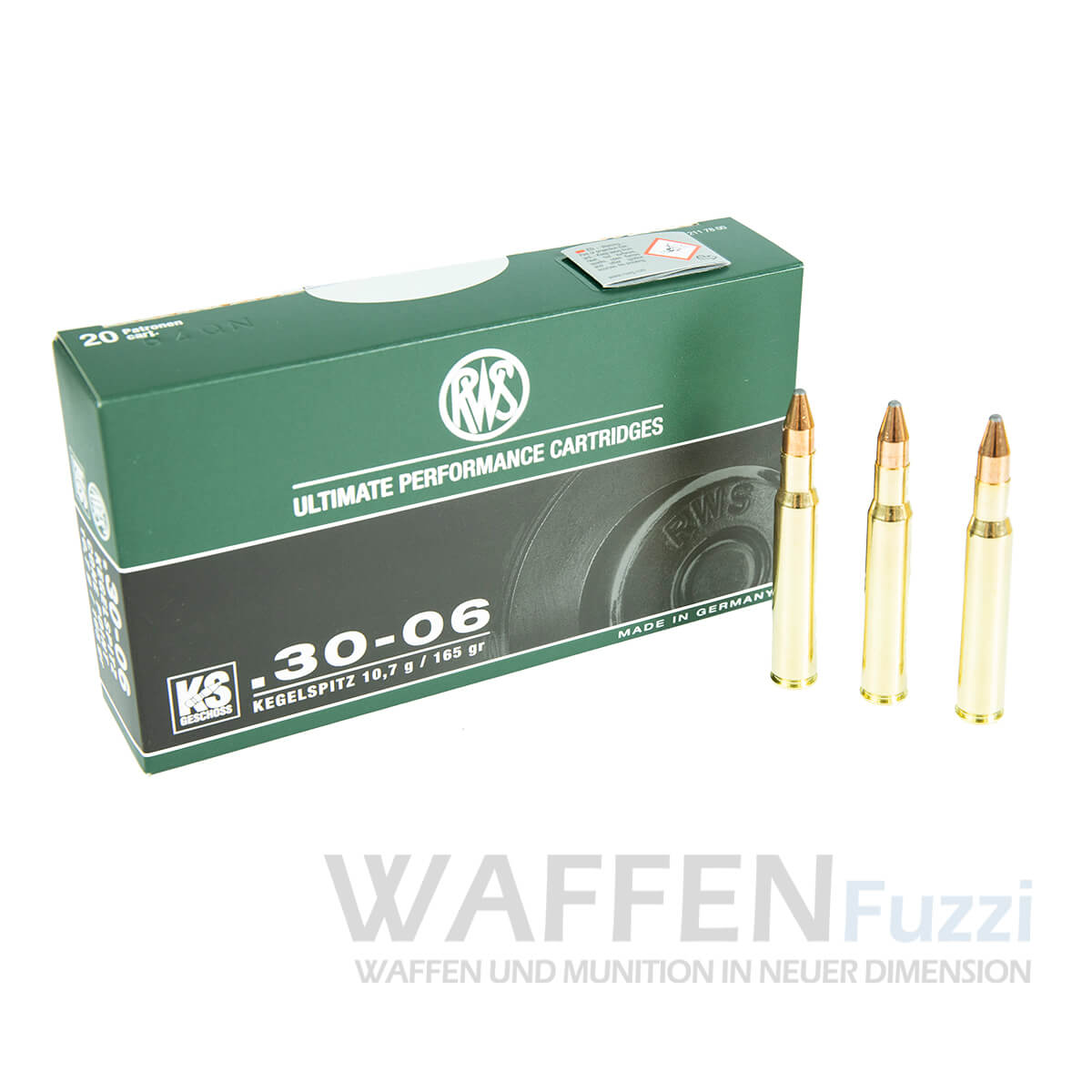 RWS Jagdmunition Kaliber .30-06 Kegelspitz Geschosse 165grs