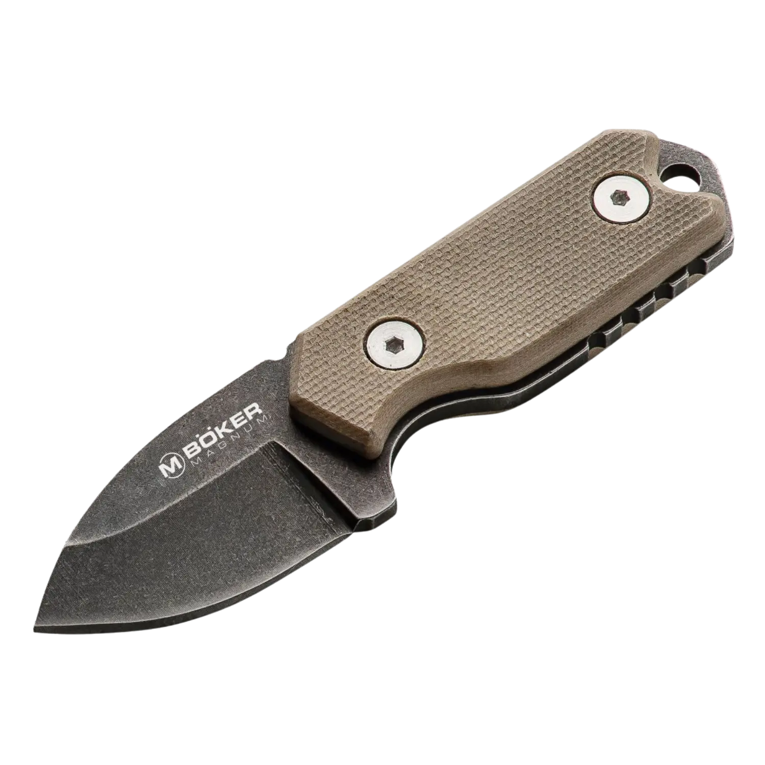 Kleines feststehendes Messer Boker Magnum Lil Friend Micro mit braunem Griff und schwarzer Klinge