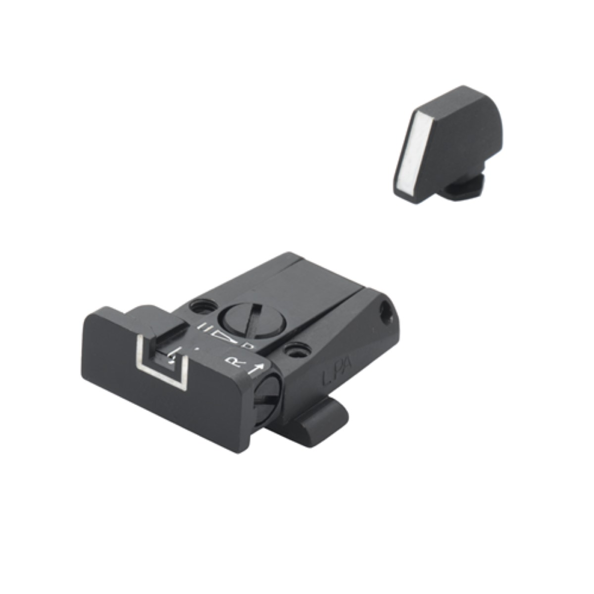 LPA SPR Visier White Outline mit Visierkorn Glock 17-35/44 
