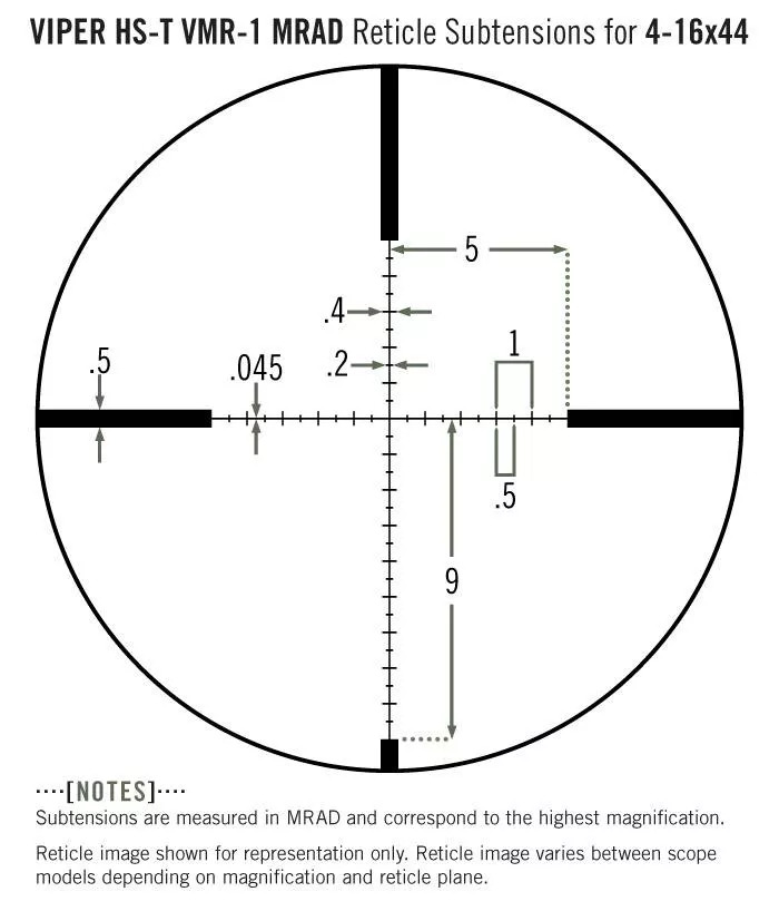Vortex Zielfernrohr Viper HS-T 4-16x44 VMR-1 MRAD SFP