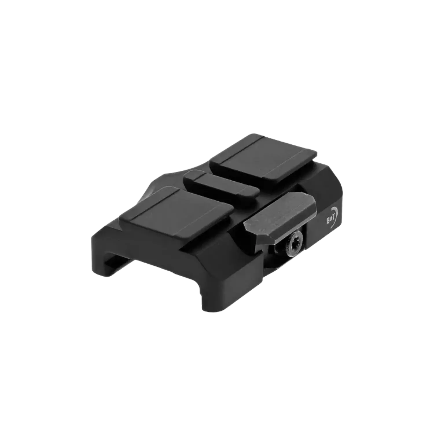 Schwarze Aimpoint Festmontage aus Metall mit 22-mm-Schiene und Schraubverschluss an der Seite.