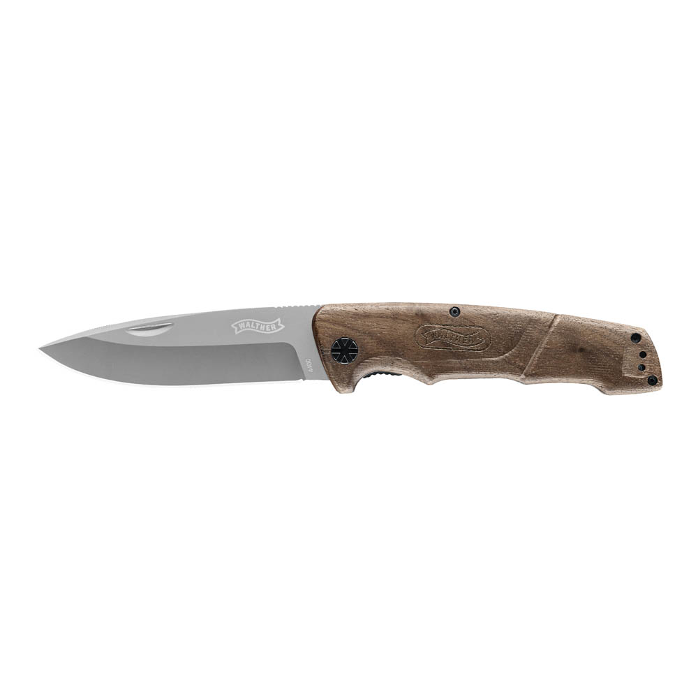 BWK7 Taschenmesser Blue Wood Knife 440C Stahl inkl. Lederholster