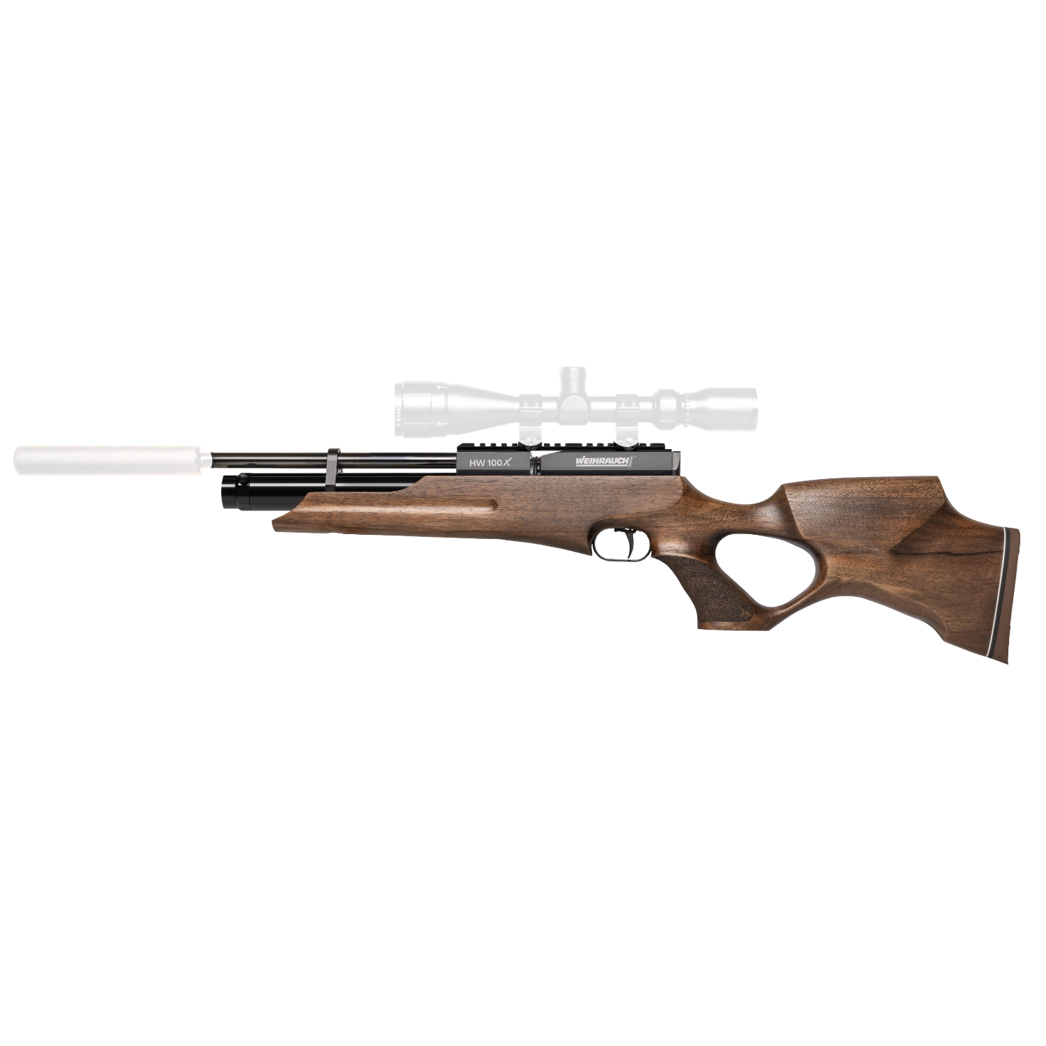 Weihrauch HW 100 X-T Pressluftgewehr Nussbaum-Holzlochschaft I Variantenauswahl