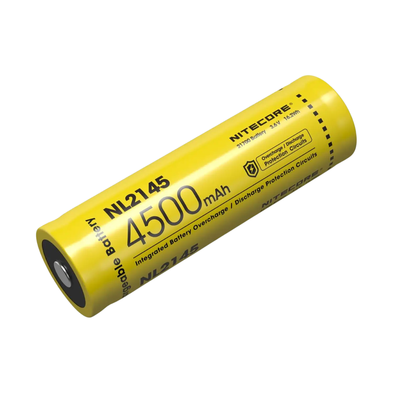 Gelbe Nitecore NL2145 wiederaufladbare Batterie mit 4500 mAh Kapazität und Schutzschaltungen