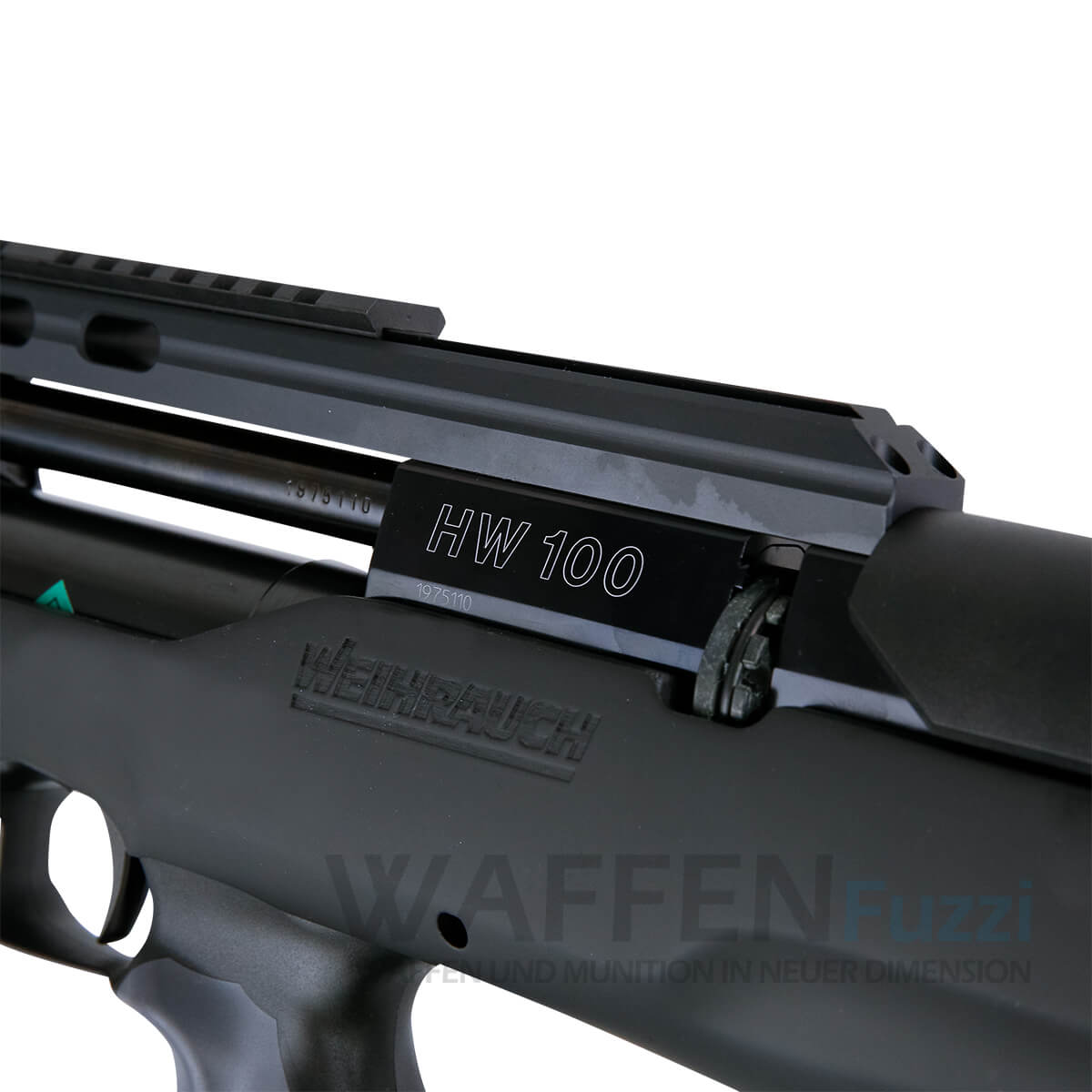 _51A8722-Kopie Weihrauch HW 100 BP Pressluftgewehr+Schalldämpfer rückstoßfreie Schussabgabe