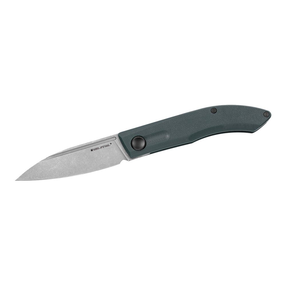 Real Steel Stella G10 Green Greywash Einhandmesser 