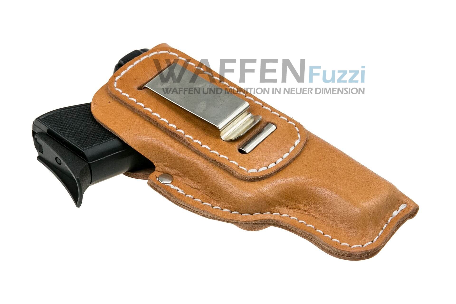 Insideguertelholster_Lederholster_gscha-2071 Inside Holster für kleine bis mittlere Pistolen mit Clip für Rechtshänder