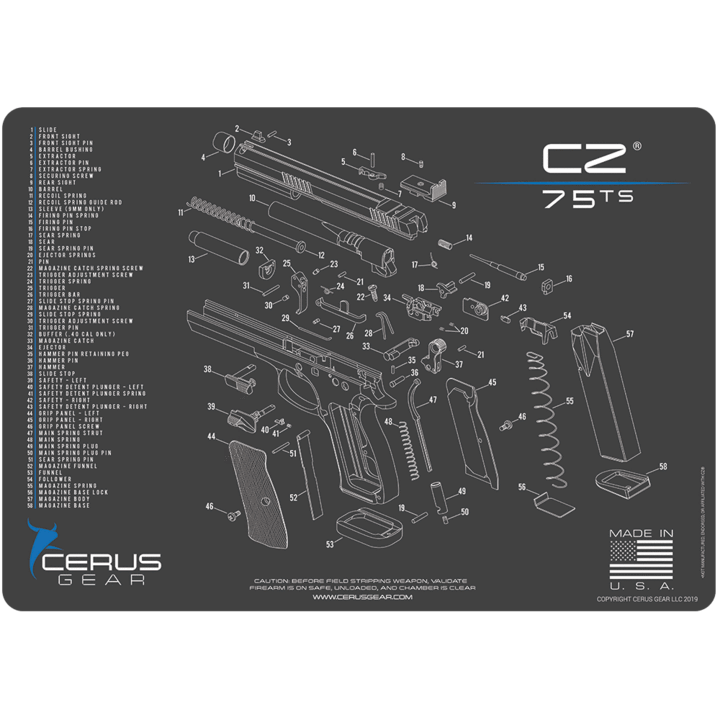 Kurzwaffenmatte CZ 75 TS Schwarz CERUS GEAR