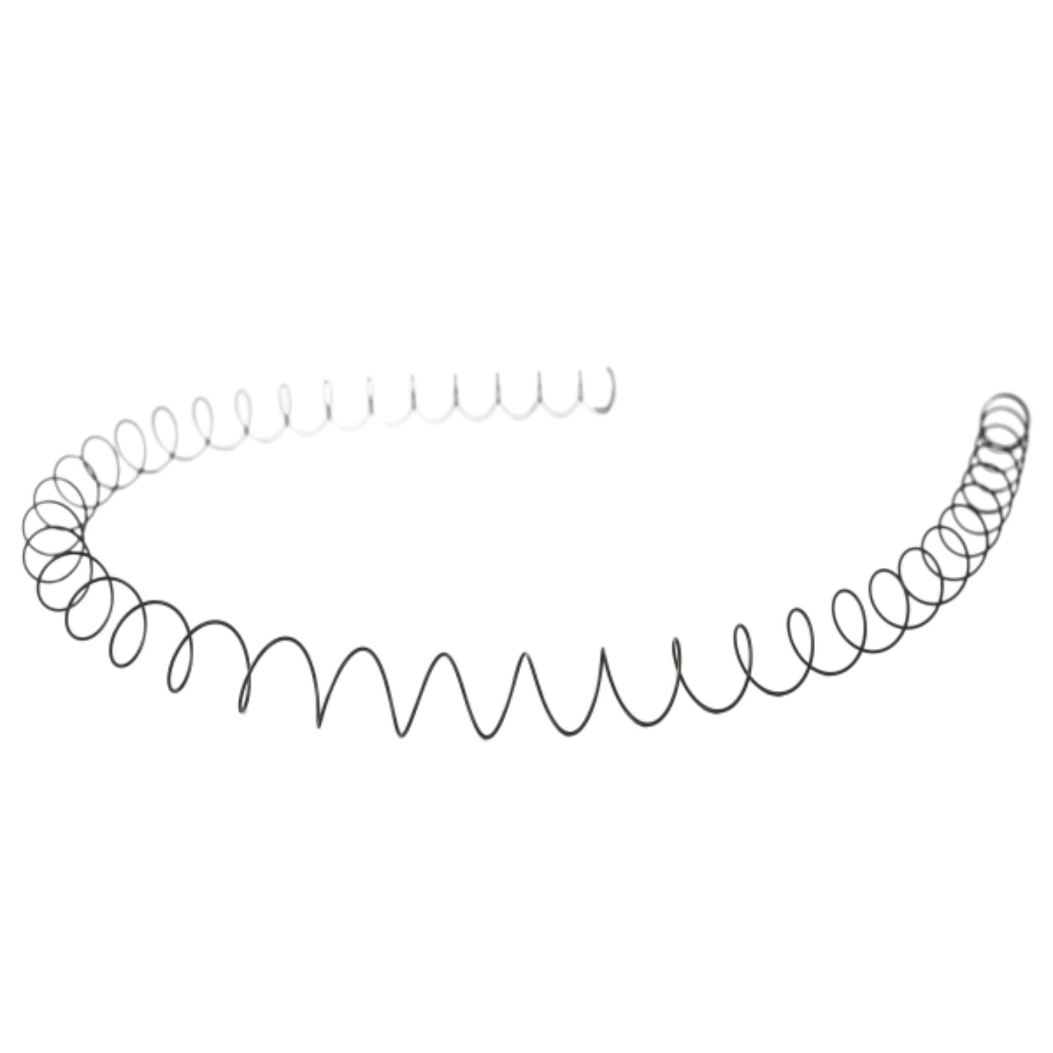 Toni System Magazinrohrfeder für Magazinrohrverlängerung Lange, spiralförmige Metallfeder mit gleichmäßigen Windungen, leicht gebogen dargestellt.