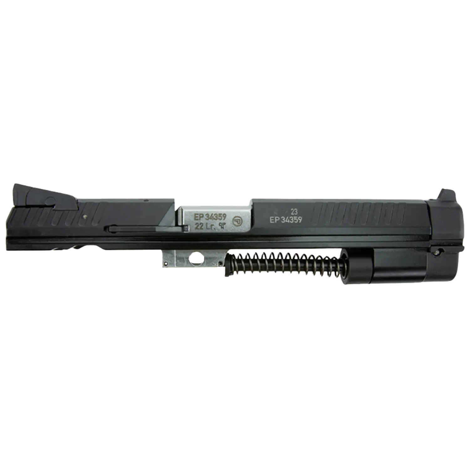 Wechselsystem für CZ SP-01, schwarz, mit sichtbarem Federmechanismus, Modellnummer 'EP 34359', rechte Seitenansicht.