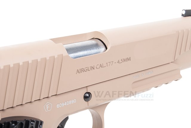 Airgun-CO2-Pistole-P1911-Swiss-Arms Airgun Swiss Arms CO2 Pistole P1911 Tan Kaliber 4,5mm BB