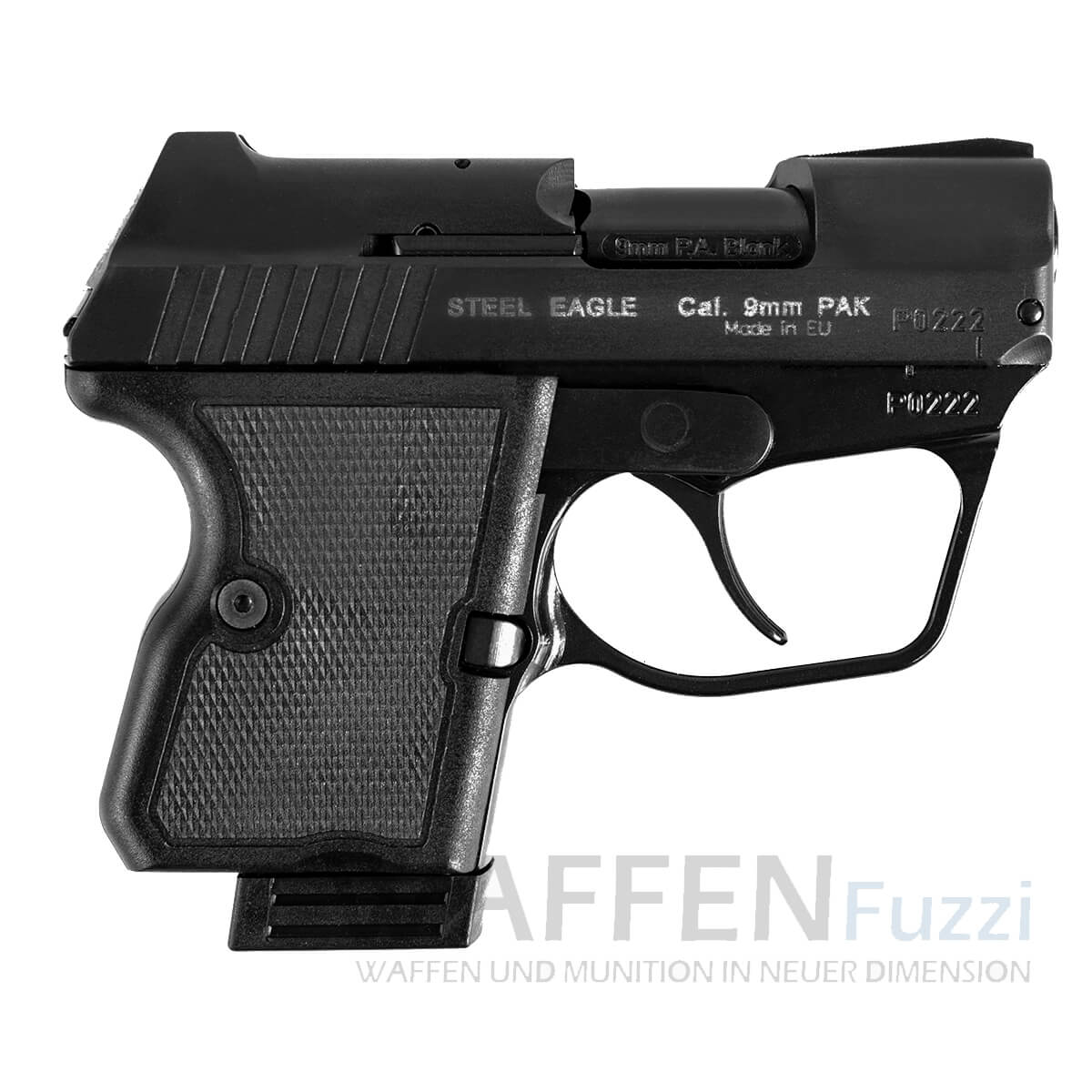 Kleine-Schreckschusspistole-aus-Stahl PTB Zugelassene Schreckschusspistole CNC Gefräßte Stahlteile Kaliber 9mm PAK