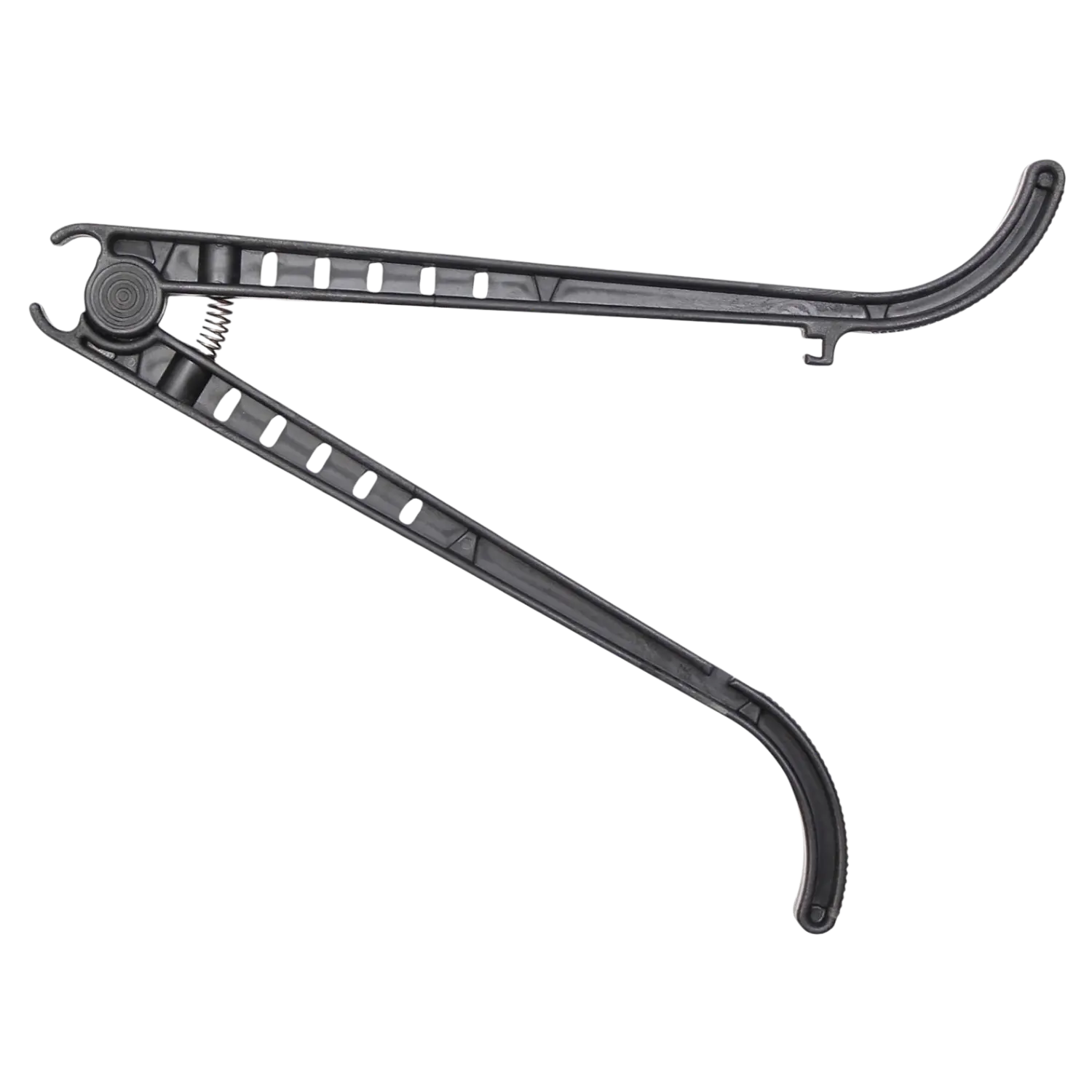 Zweibein für Ekol M450 aus schwarzem Kunststoff mit Federmechanismus und gebogenen Enden