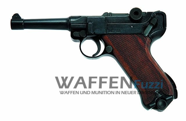 ME P08 Schreckschusswaffe 9mm brüniert mit Holzgriff