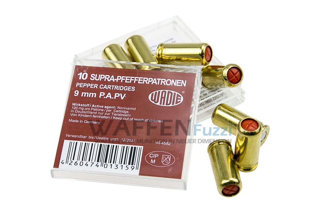 Wadie-9mm-P-A-PV-Pfefferpatronen-mit-extra-starker-Ladung Wadie Pfefferpatronen Kaliber 9mm PA PV