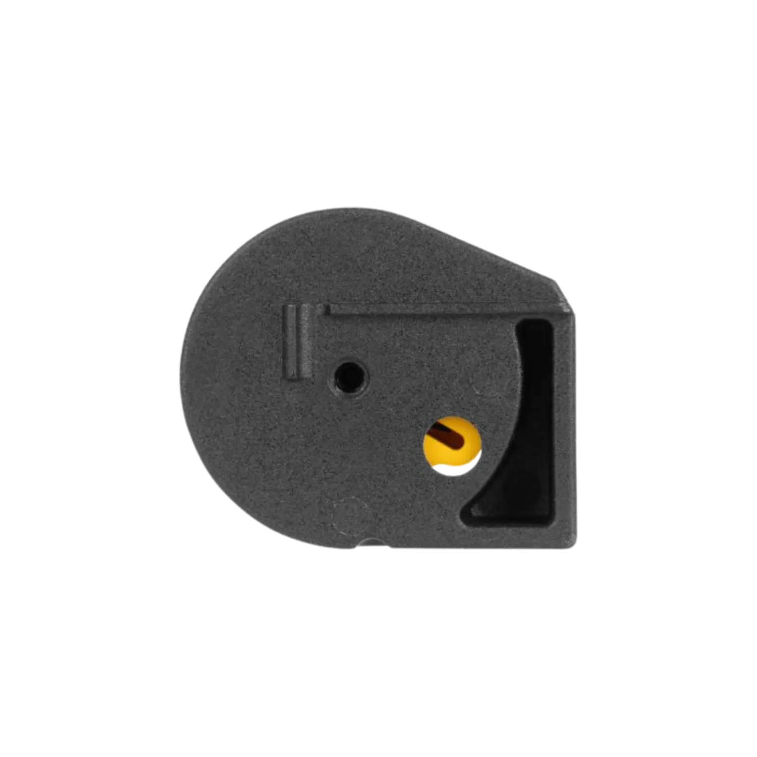 Schwarzes Trommelmagazin für Reximex RP RPA, 4,5 mm, mit sichtbarem gelben Innenmechanismus.