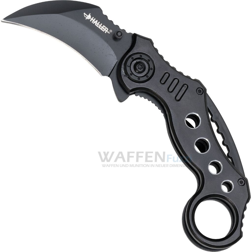 schwarzes-Karambit-Messer Federunterstützes schwarzes Karambit von Haller