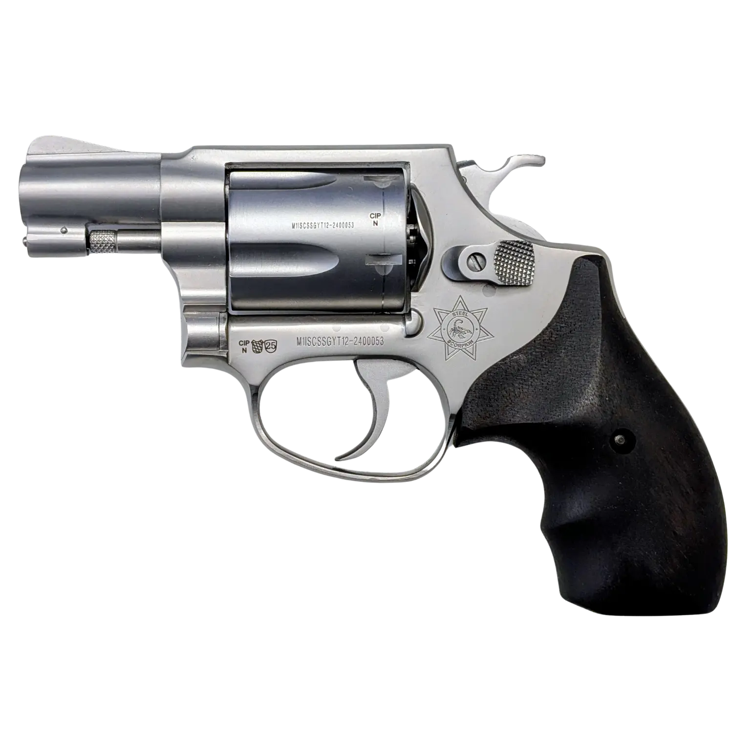 Steel Scorpion Smooth Stainless Look Combatgriffe Kaliber 9mm R.K