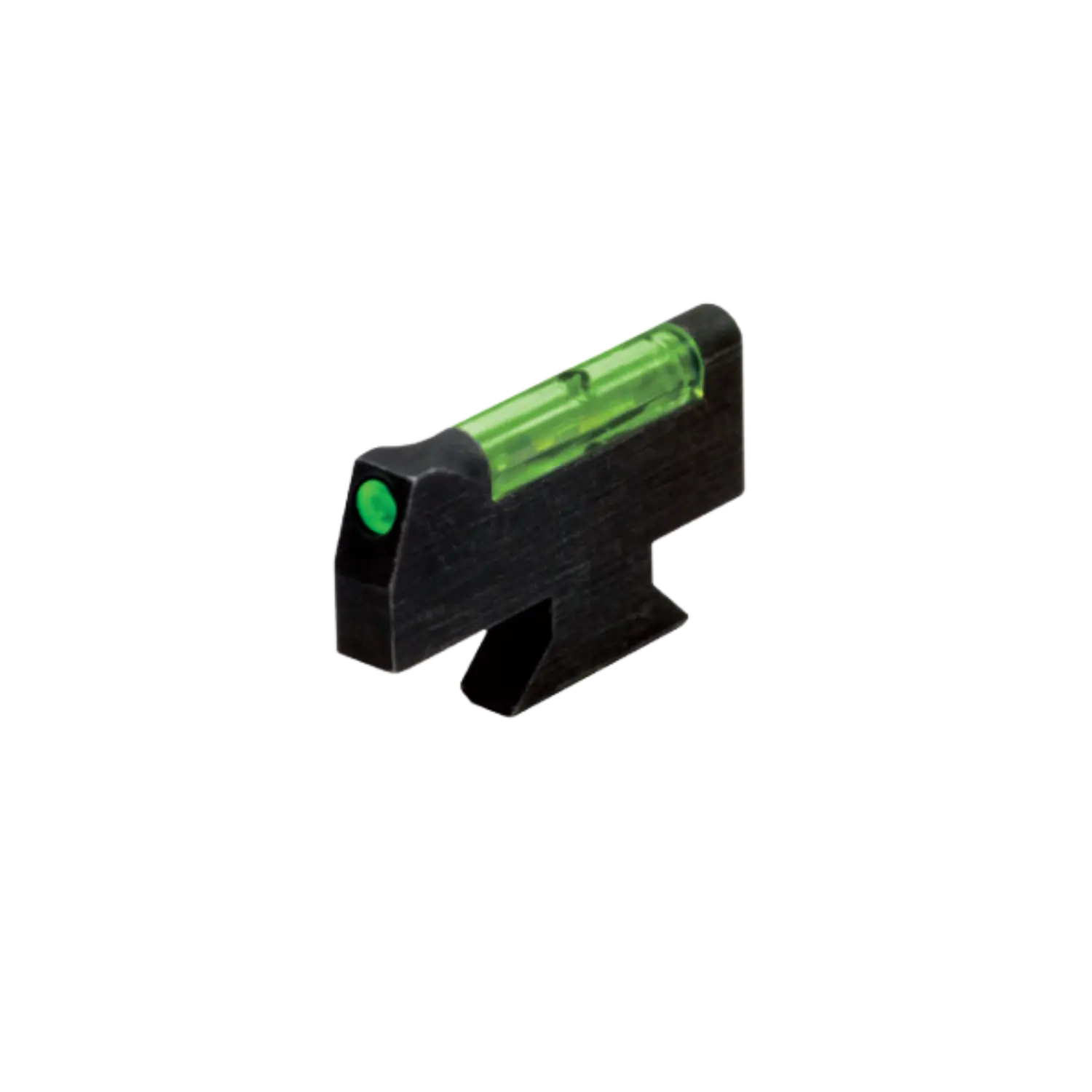 Grünes HIVIZ Fiberkorn für Kurzwaffen, passend für Smith und Wesson, mit schwarzem Kunststoffgehäuse und grünem Leuchtstab.