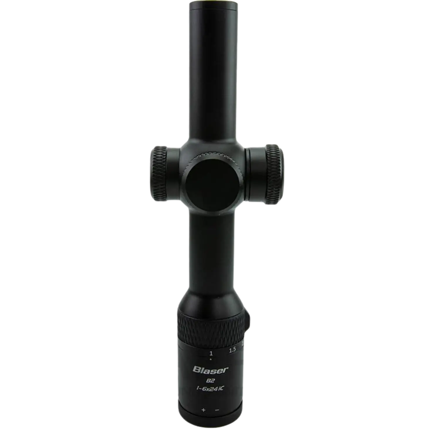 Blaser Zielfernrohr B2 1-6x24 iC mit Schiene Schwarzes Zielfernrohr 1-6x24 IC mit Blaserlogo
