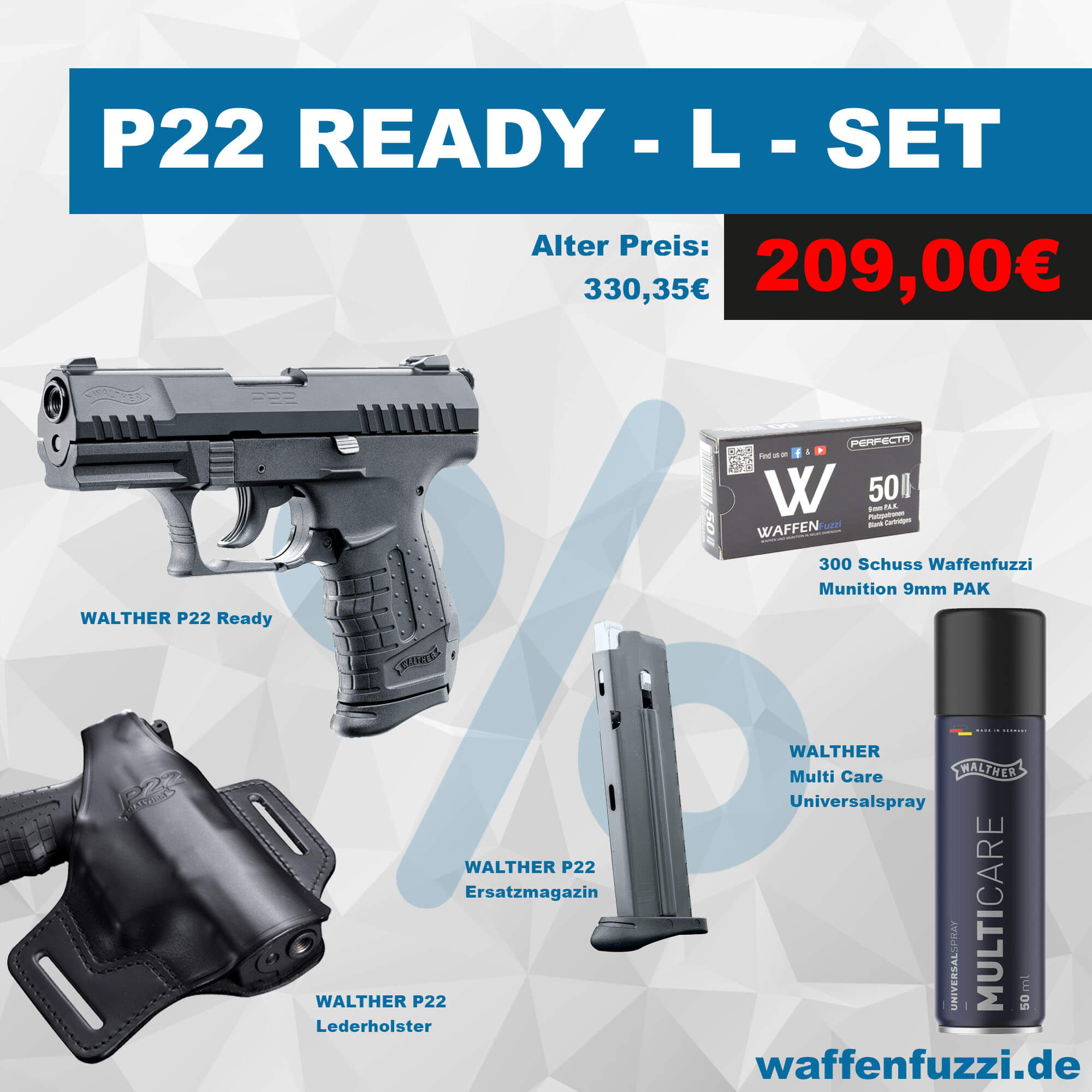 Waffenfuzzi Walther P22 Ready Sparset für unschlagbare 209 Euro
