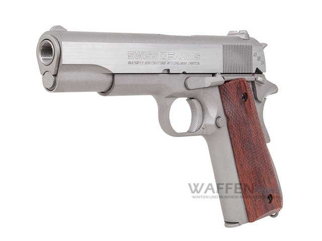 Colt Swiss Arms SA1911 Blow Back CO2 Pistole Stainless Kaliber 4,5mm BB