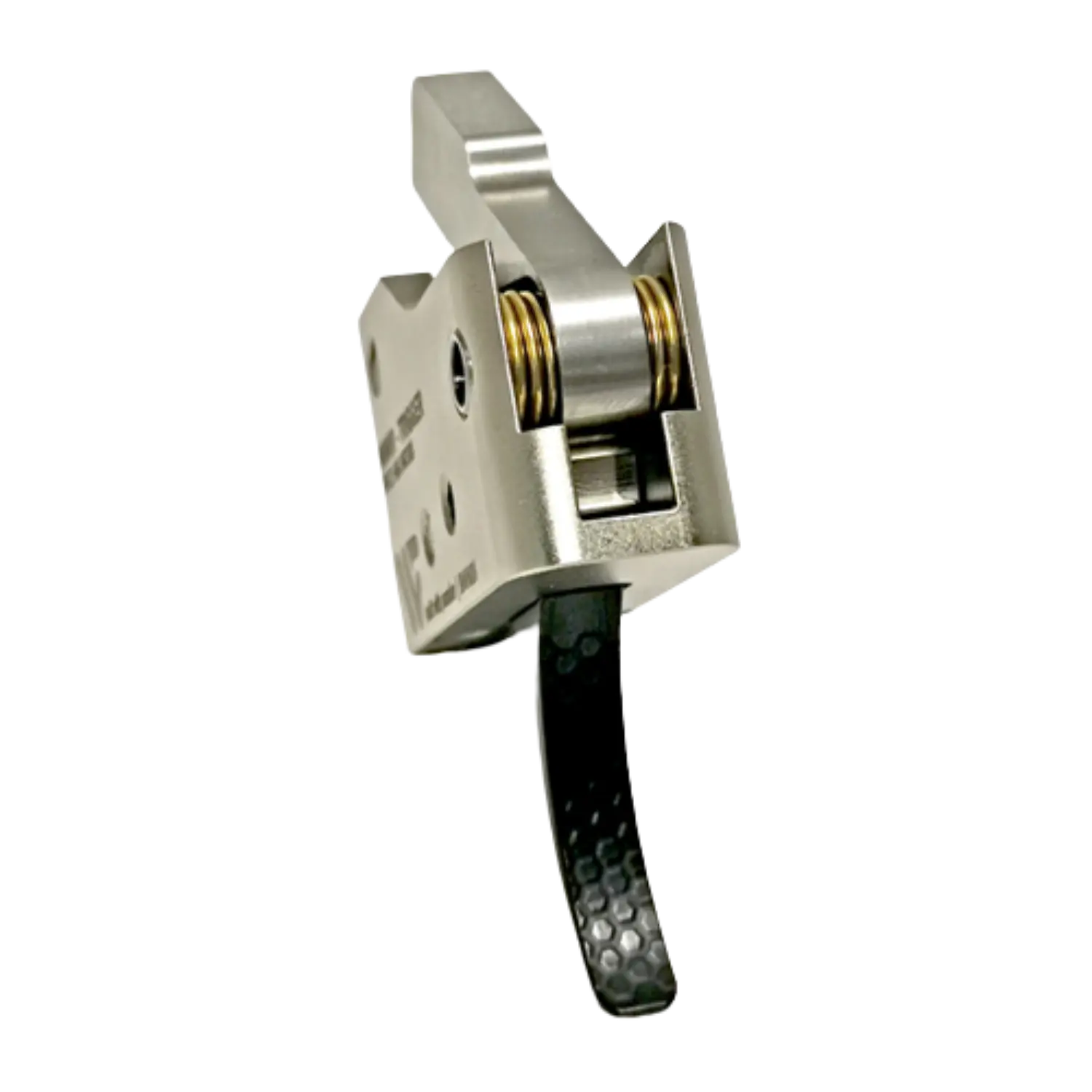 Matchabzug WPNTEC MIMIR für AR10/AR15 Standard Curved Matchabzug WPNTEC MIMIR für AR10/AR15 und H&K MR308, Standard Curved, aus Metall mit zwei Federn und einem schwarzen Abzug.