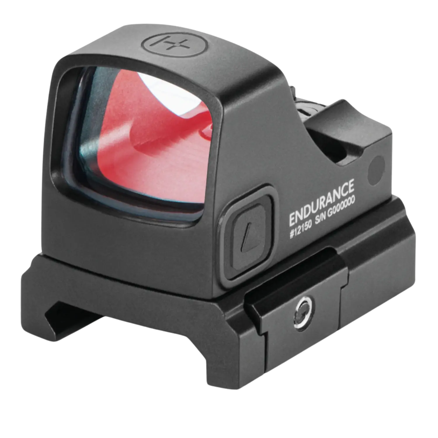Schwarzes Hawke Endurance Red Dot-Visier mit rechteckigem Glas und Montageschiene
